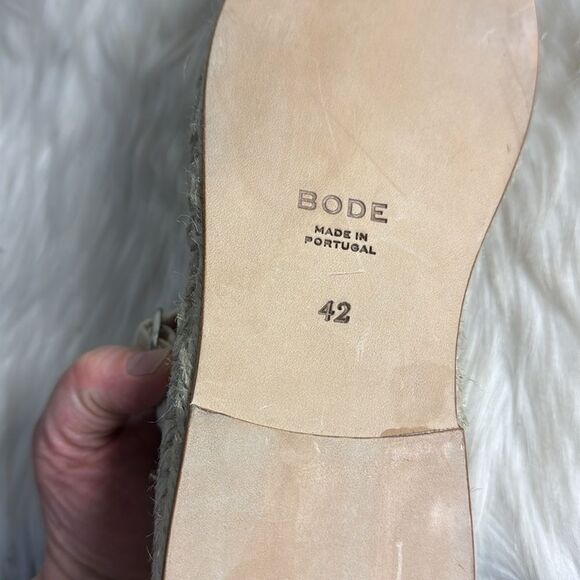 Bode Cream Canvas Fisherman Espadrilles Mens 42 Made‎ in Portugal Cream Buckle